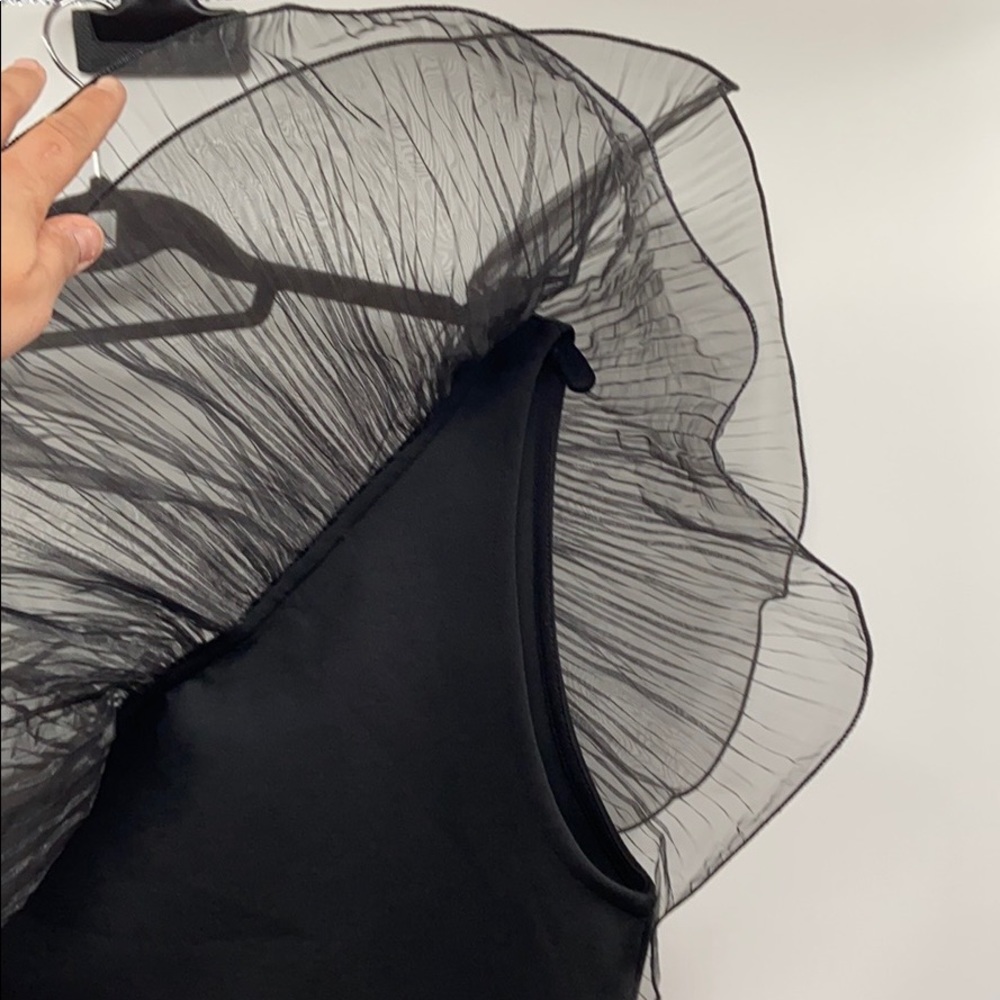 Zara organza asymmetrical black mini dress - Picture 6 of 16